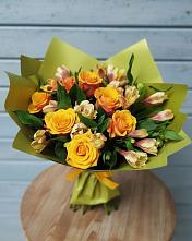 Букет цветов из:  Альстромерии и Розы в Пролетарском Республики Адыгея