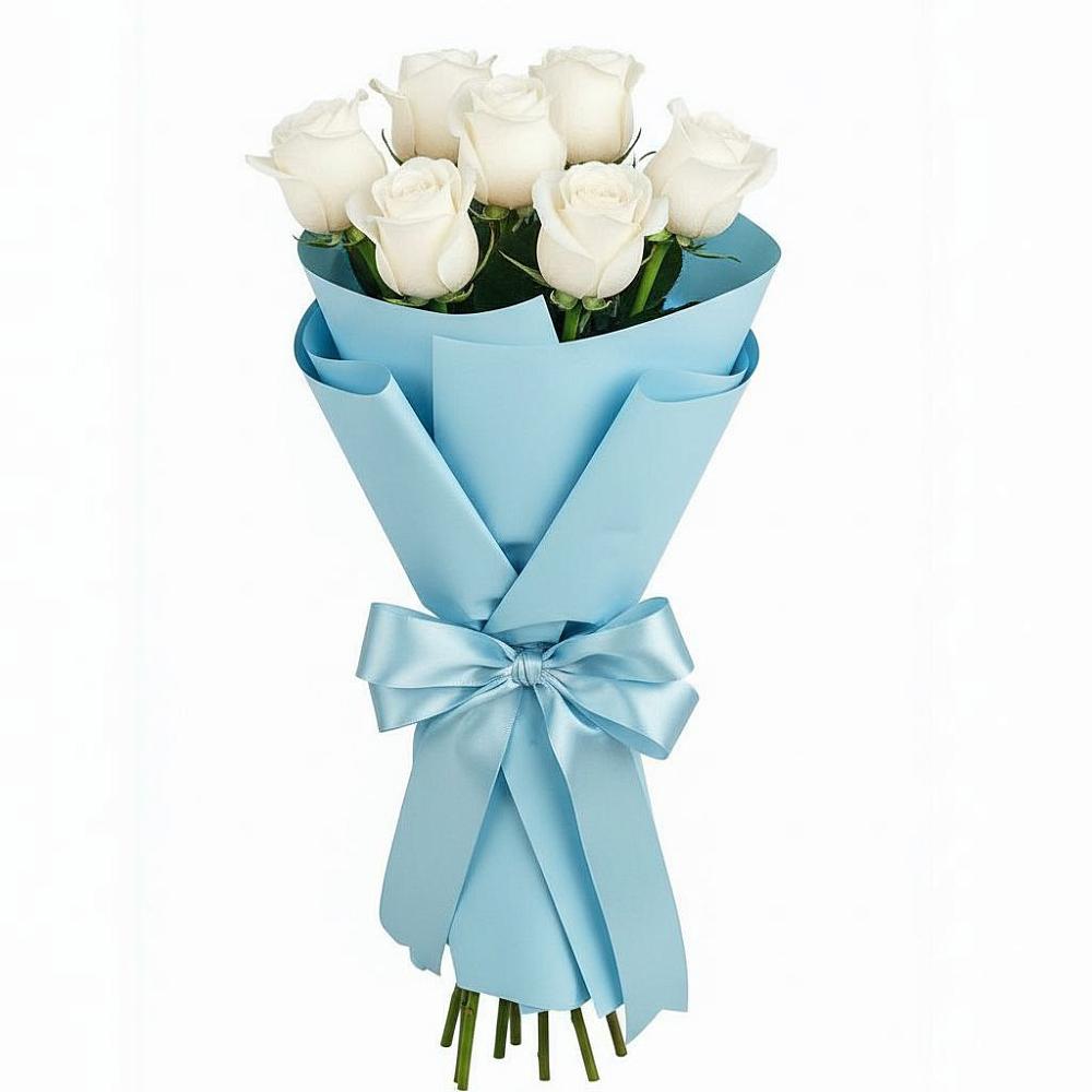 Букет 7 белых роз Проуд в Пролетарском Республики Адыгея