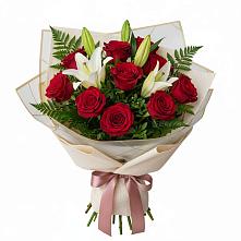 Букет цветов из:  Лилии и Розы в Пролетарском Республики Адыгея