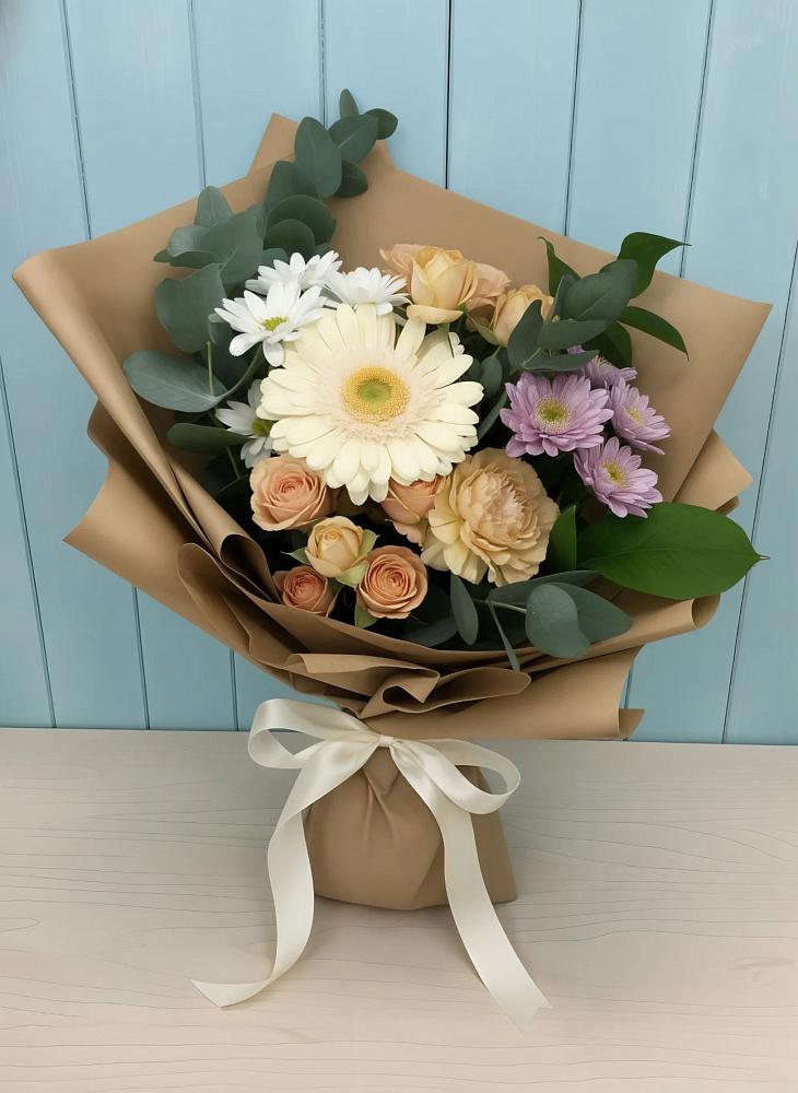 Букет цветов из: Герберы и Хризантемы в Пролетарском Республики Адыгея