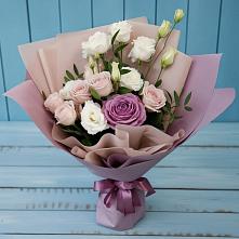 Букет цветов из:  Розы и Лизиантусы в Пролетарском Республики Адыгея