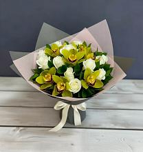 Букет цветов из:  Орхидеи и Розы в Пролетарском Республики Адыгея