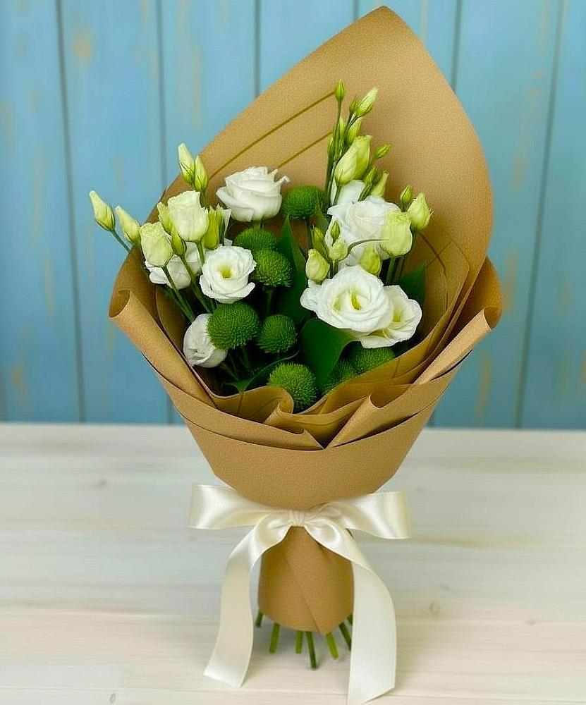 Букет цветов из: Хризантемы и Лизиантусы в Пролетарском Республики Адыгея