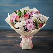 Букет цветов из:  Хризантемы, Альстромерии и Розы в Пролетарском Республики Адыгея