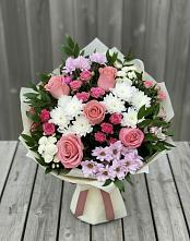 Букет цветов из:  Альстромерии, Гвоздики, Розы и Хризантемы #REPLACE_PRED# Пролетарском Республики Адыгея