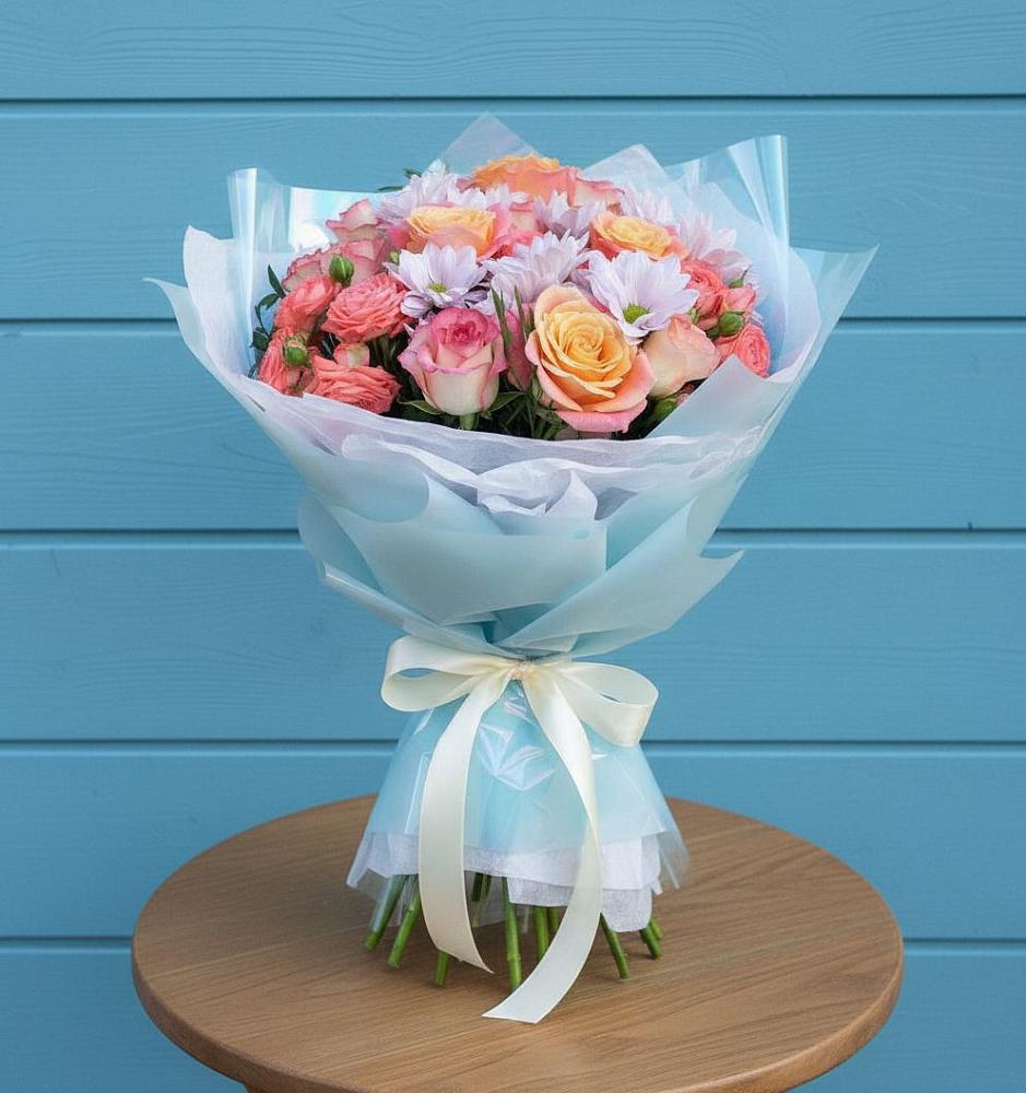 Букет цветов из: Хризантемы и Розы в Пролетарском Республики Адыгея