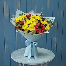 Букет цветов из:  Альстромерии и Хризантемы в Пролетарском Республики Адыгея