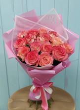 Букет 15 Розовых роз Равель в Пролетарском Республики Адыгея
